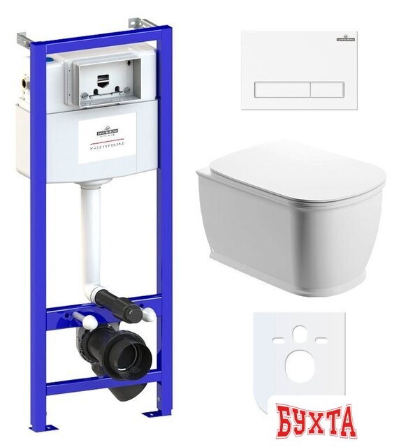 Унитаз подвесной Lavinia Boho Relfix Bell Pro Rimless 6 в 1 77040037 (белый пластик)