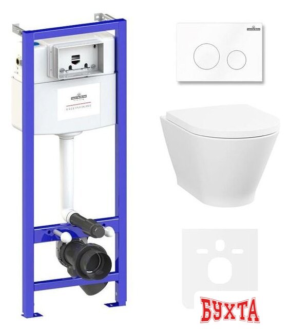 Унитаз подвесной Lavinia Boho Relfix Elegant Rimless 6 в 1 87561063 (белый пластик)