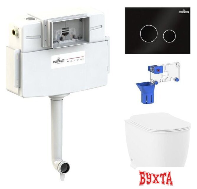 Унитаз приставной Lavinia Boho Relfix Bell Pro 5 в 1 87060216 (черное стекло) 1