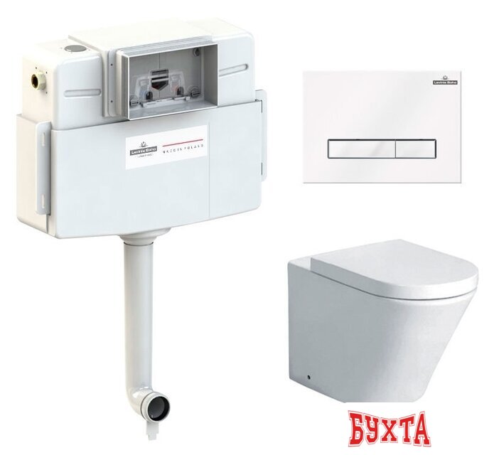 Унитаз приставной Lavinia Boho Relfix Biore Set 4 в 1 77060237 (белое стекло)