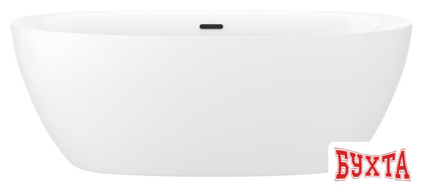 Ванна Wellsee Enjoy e Amedeo 175x83 23740103R (отдельностоящая ванна белый глянец, экран, ножки, сифон-автомат матовый черный)