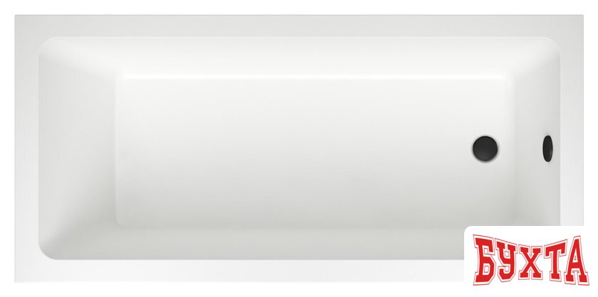 Ванна Wellsee FreeDom 165x80 231102003 (встраиваемая ванна белый глянец, сифон-автомат матовый черный)