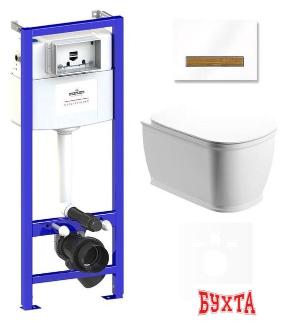 Унитаз подвесной Lavinia Boho Relfix Bell Pro Rimless 6 в 1 75110009 (белый стекло)