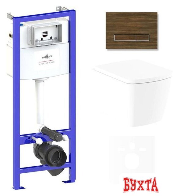 Унитаз подвесной Lavinia Boho Relfix Aveo Rimless 6 в 1 75110239 (венге пластик)