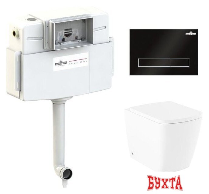 Унитаз приставной Lavinia Boho Relfix Aveo Rimless 4 в 1 77060256 (черный пластик)