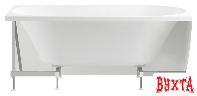 Ванна Wellsee Belle Spa 150x75 235701004 (пристенная ванна (левая) белый глянец, экран, каркас, сифон-автомат золото) 3