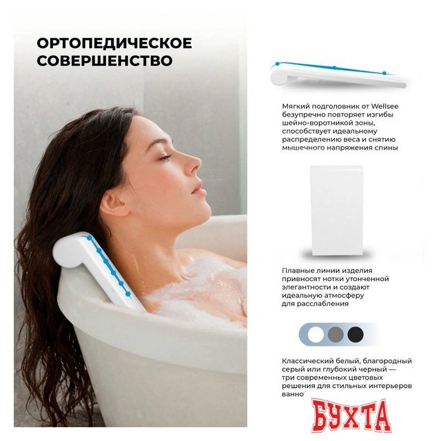 Подголовник для ванны Wellsee Useful Extras 261913000 4