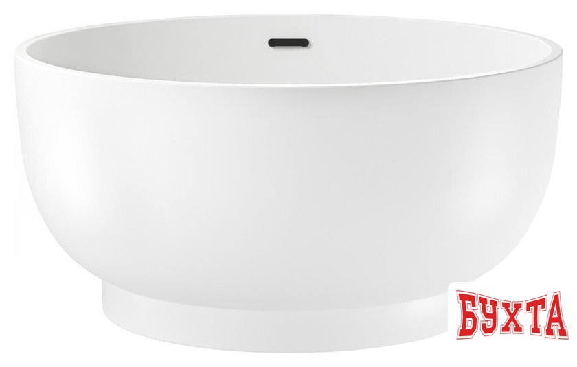 Ванна Wellsee Crepe de France 130x130 236701003 (отдельностоящая ванна белый глянец, экран, ножки, сифон-автомат матовый черный)