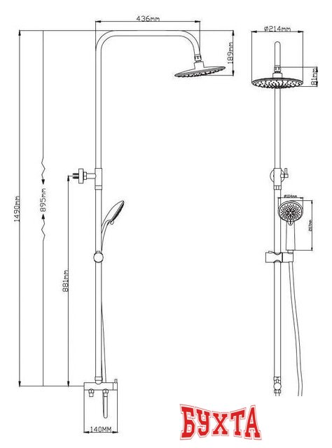 Душевая система Diadonna Д65-35001 2