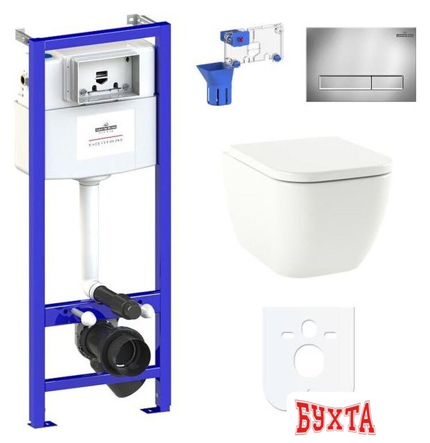 Унитаз подвесной Lavinia Boho Relfix One Rimless 7 в 1 87040074 (хром пластик)