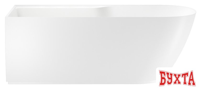 Ванна Wellsee Camellia 2.0 167x82 236201003 (отдельностоящая ванна (левая) белый глянец, экран, ножки, сифон-автомат матовый черный) 2