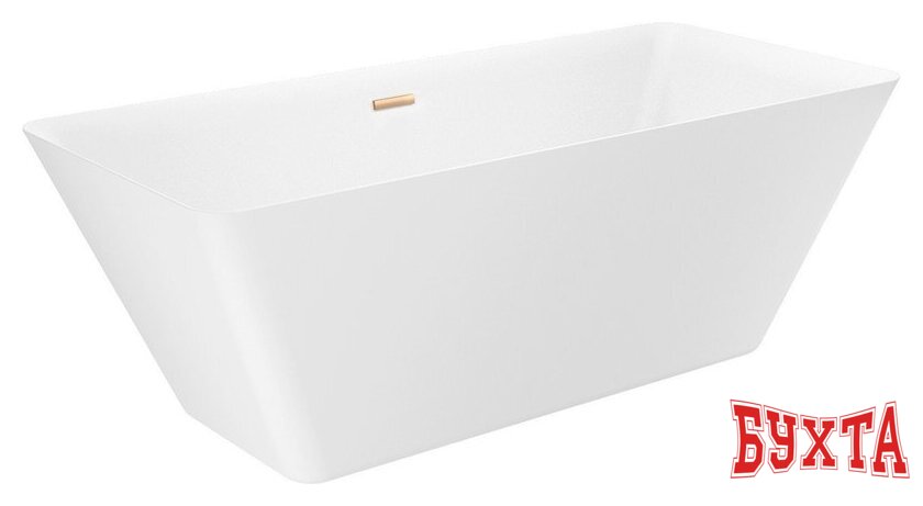 Ванна Wellsee Cute Twin S 168x75 23830104R (отдельностоящая ванна белый глянец, экран, ножки, сифон-автомат золото) 2