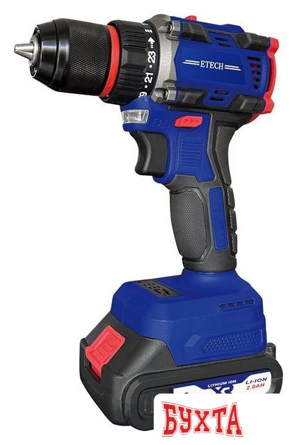 Дрель-шуруповерт ETECH TEH-18BL (с 2-мя АКБ, кейс)