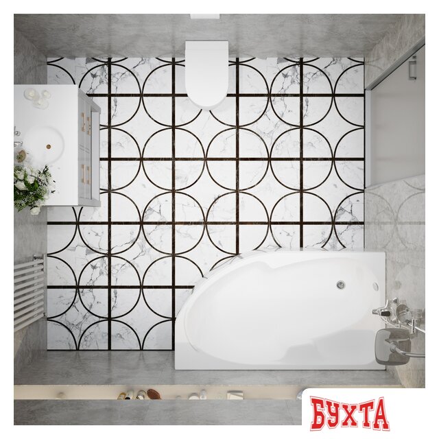 Ванна Triton София 170х95R (с каркасом, экраном, сифоном) 3