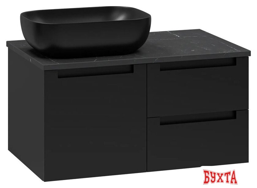 Мебель для ванных комнат Brevita Тумба под умывальник Cargo 80 CAR-01080-021П2Я+VS03-80К 2