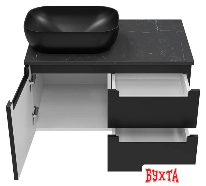 Мебель для ванных комнат Brevita Тумба под умывальник Cargo 80 CAR-01080-021П2Я+VS03-80К 4