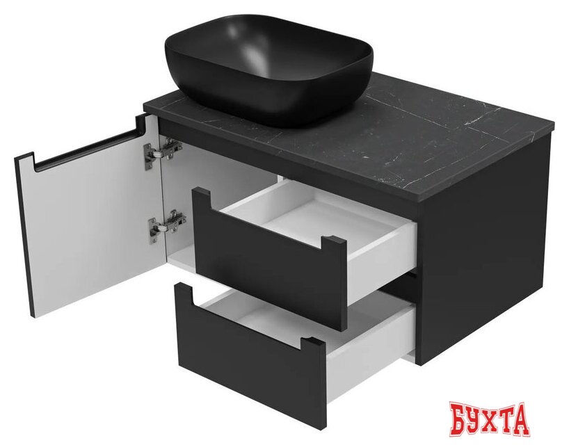 Мебель для ванных комнат Brevita Тумба под умывальник Cargo 80 CAR-01080-021П2Я+VS03-80К 5