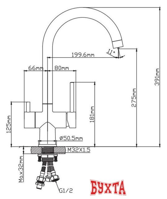 Смеситель Diadonna Д49-19046BL 3