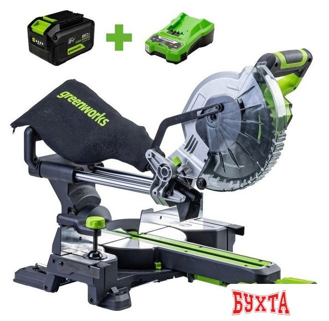 Торцовочная пила Greenworks GD24MS216 1501707UH (с 1-им АКБ)