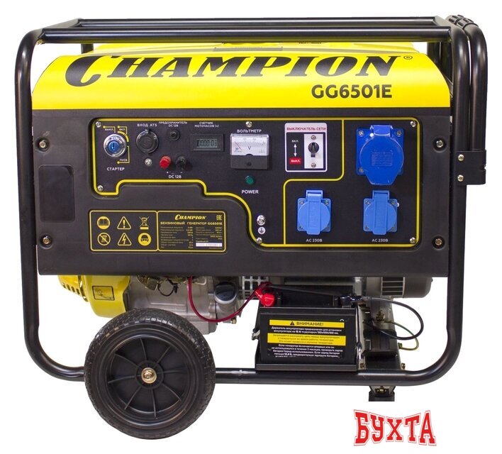 Бензиновый генератор Champion GG6501E+ATS
