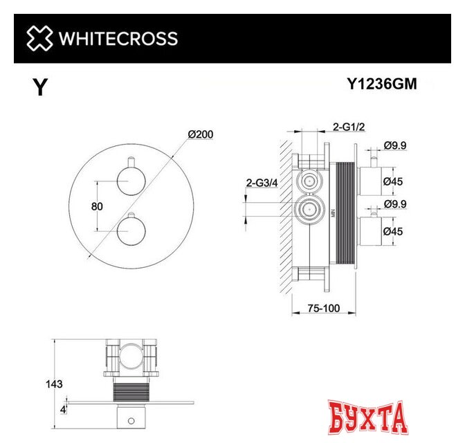 Смеситель Whitecross Y Y1236GM (оружейная сталь) 3