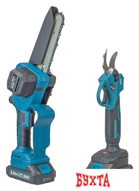 Наборы электроинструментов Edon ANS-20/6BL + APS-20BL (цепная пила, секатор, 2 АКБ, кейс)