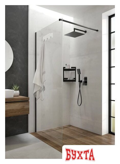 Душевая стенка Deante Mokko Nero Walk-In KQM_N39P 3