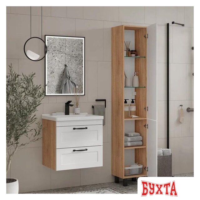 Мебель для ванных комнат EQUIL Шкаф-пенал Lago 35 (напольный) 5