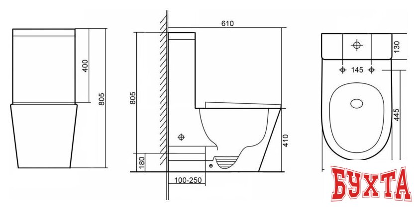 Унитаз напольный Grado GD-3201R 4