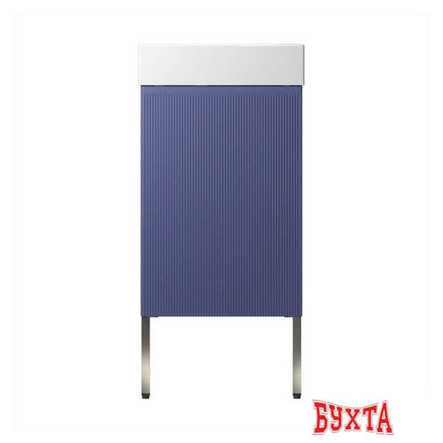 Мебель для ванных комнат Wellsee Тумба под умывальник 3 в 1 WC Area 221804003 (тумба/матовый синий, раковина/глянцевый белый, ножки/нержавеющая сталь) 2