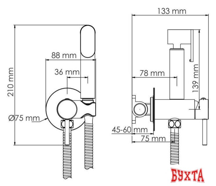 Гигиенический душ Wasserkraft A70338 2