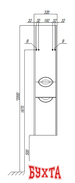 Мебель для ванных комнат Акватон Шкаф-пенал Сильва (дуб фьорд, левый) 2