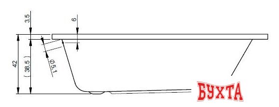 Ванна Riho Dola 150x70 (с ножками) 3