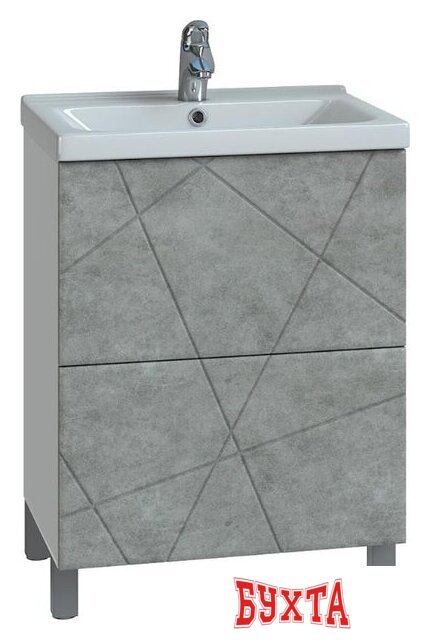Мебель для ванных комнат Vigo Тумба под умывальник Geometry 600-0-2 Фостер (бетон)
