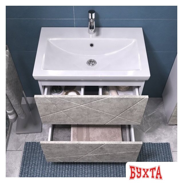 Мебель для ванных комнат Vigo Тумба под умывальник Geometry 700-0-2 Фостер (бетон) 5