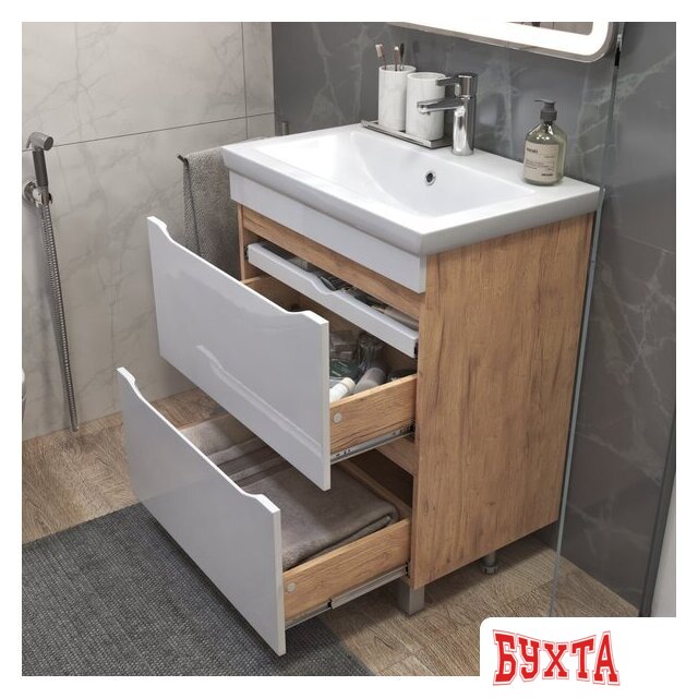 Мебель для ванных комнат Vigo Тумба под умывальник Grani 700-0-2 Como (дуб золотой) 4