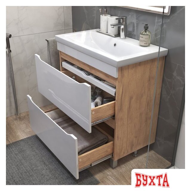 Мебель для ванных комнат Vigo Тумба под умывальник Grani 800-0-2 Como (дуб золотой) 4