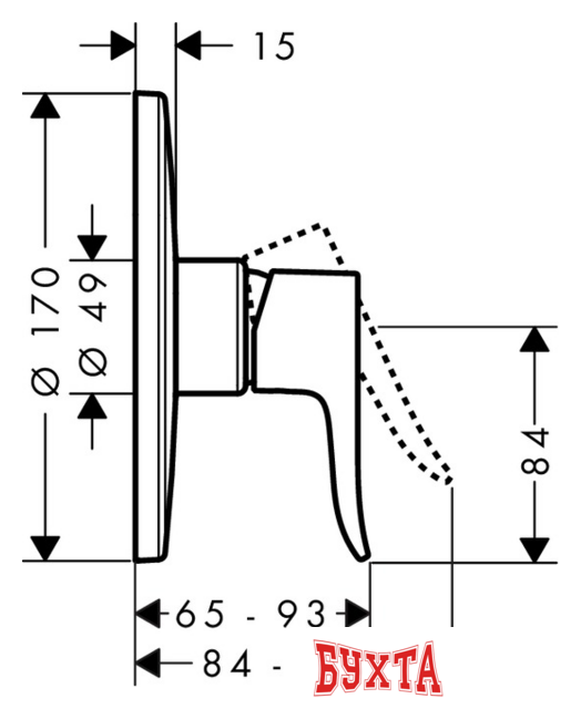 Смеситель Hansgrohe Metris 31652000 2