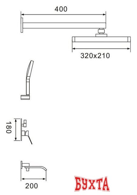 Душевая система Shevanik S4035T 2