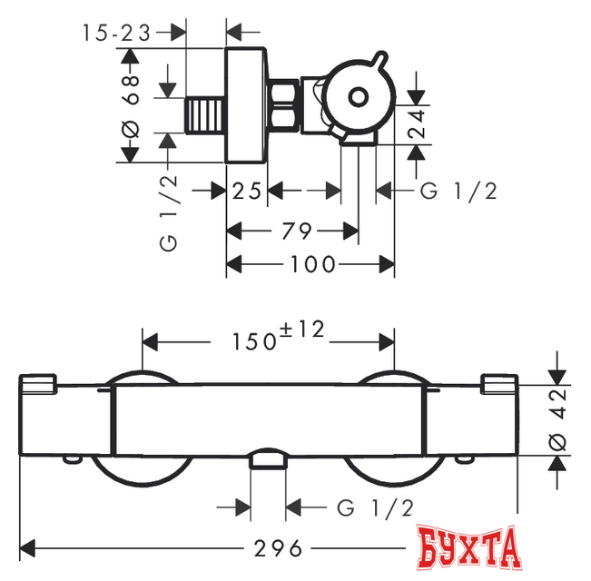Смеситель Hansgrohe Ecostat 1001 CL [13211000] 2