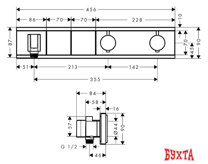 Смеситель Hansgrohe RainSelect 15355600 (черный) 2