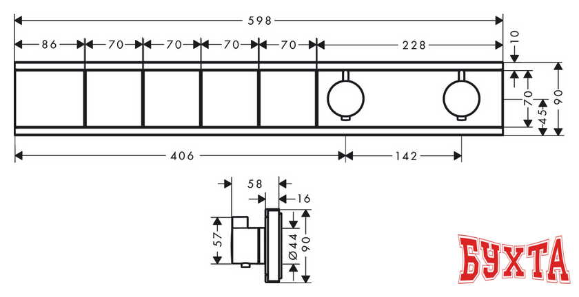 Смеситель без скрытого механизма Hansgrohe RainSelect 15382000 (хром) 2