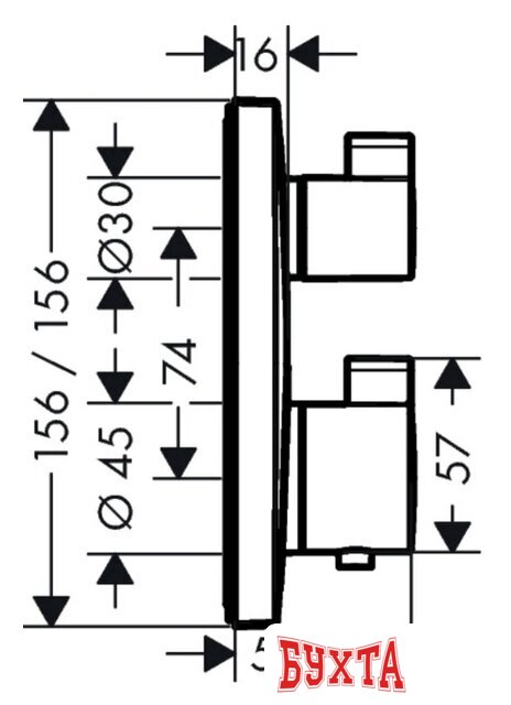Смеситель Hansgrohe Ecostat Square 15714000 2