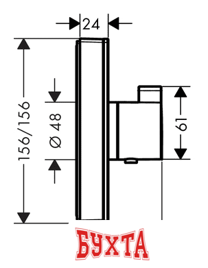 Смеситель Hansgrohe ShowerSelect Glass [15734400] 2