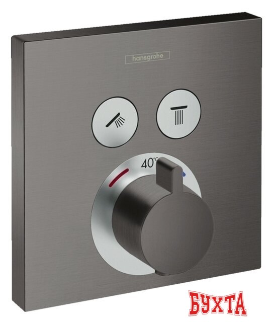 Смеситель Hansgrohe ShowerSelect Glass 15763340 (матовый черный)