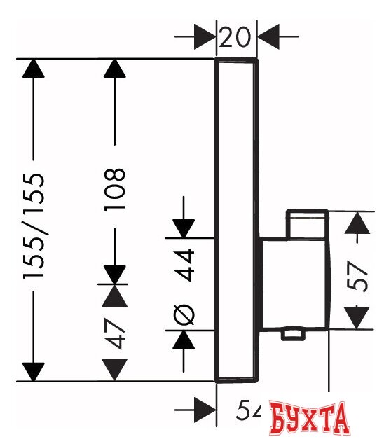 Смеситель Hansgrohe ShowerSelect Glass 15763340 (матовый черный) 2