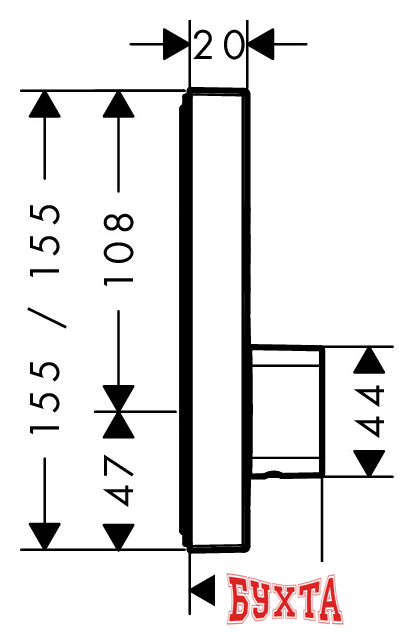 Смеситель без скрытого механизма Hansgrohe ShowerSelect 15768000 2