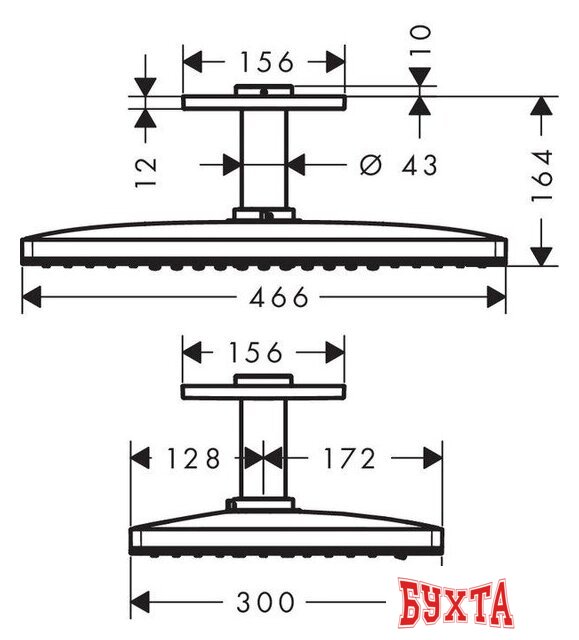 Верхний душ Hansgrohe Rainmaker Select 460 3jet 24006400 4