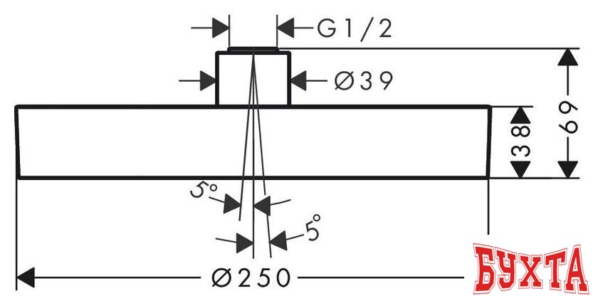Верхний душ Hansgrohe Rainfinity 250 1jet 26228700 (белый матовый) 2