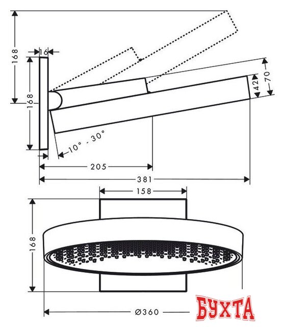 Верхний душ Hansgrohe Rainfinity 360 1jet 26230700 (белый матовый) 2
